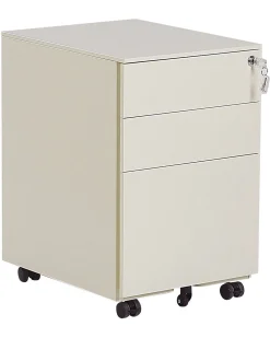 Armario De Metal Creme Claro Com 3 Gavetas Cami