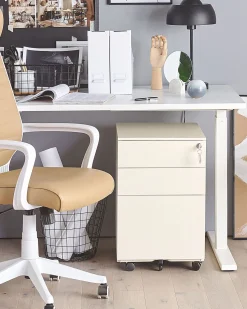 Armario De Metal Creme Claro Com 3 Gavetas Cami