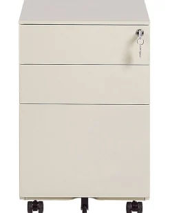 Armario De Metal Creme Claro Com 3 Gavetas Cami