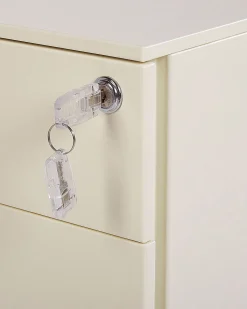 Armario De Metal Creme Claro Com 3 Gavetas Cami