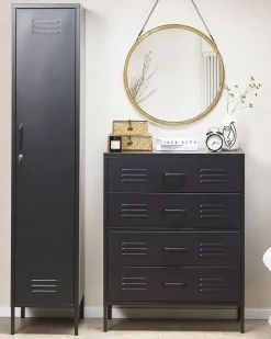 Armario De Metal Preto 185 Cm Frome