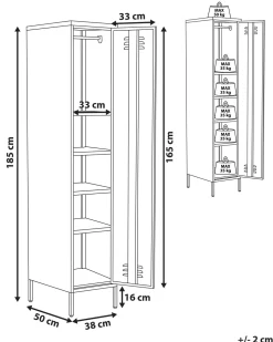 Armario De Metal Preto 185 Cm Frome