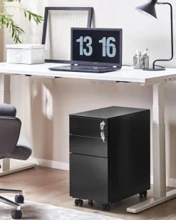 Armario De Metal Preto Com 3 Gavetas Bolsena