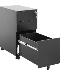 Armario De Metal Preto Com 3 Gavetas Bolsena