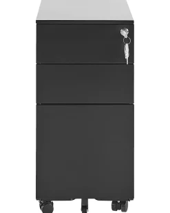 Armario De Metal Preto Com 3 Gavetas Bolsena