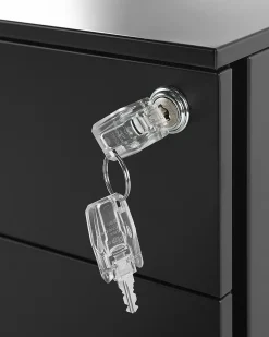 Armario De Metal Preto Com 3 Gavetas Bolsena