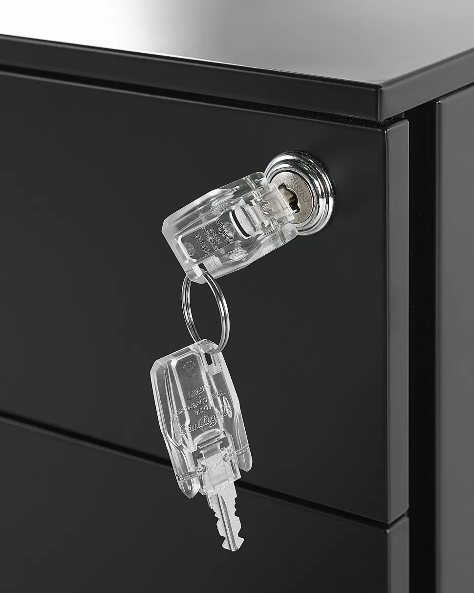 Armario De Metal Preto Com 3 Gavetas Bolsena