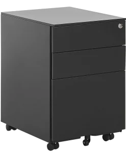 Armario De Metal Preto Com 3 Gavetas Cami