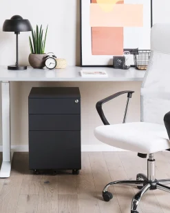 Armario De Metal Preto Com 3 Gavetas Cami