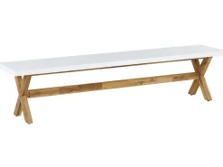 Banco De Jardim Em Fibra De Cimento Branca 200 Cm Olbia