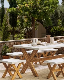 Banco De Jardim Em Fibra De Cimento Branca Olbia