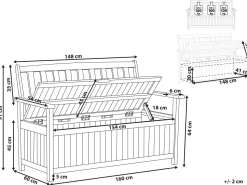 Banco De Jardim Em Madeira De Acacia 160 Cm Com Arrumação Sovana
