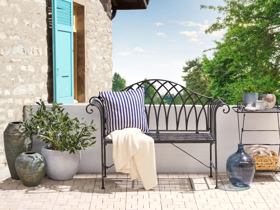 Banco De Jardim Em Metal Preto 130 Cm Milazzo