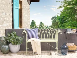 Banco De Jardim Em Metal Verde Claro 130 Cm Milazzo