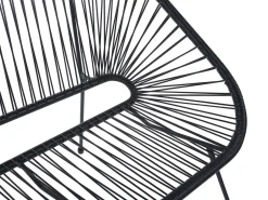 Banco De Jardim Em Rattan Preto 114 Cm Acapulco