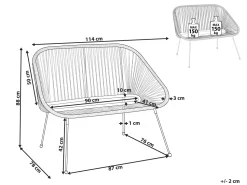 Banco De Jardim Em Rattan Preto 114 Cm Acapulco
