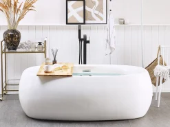 Banheira Autonoma De Hidromassagem Em Acrilico Branco Com Led 180 X 100 Cm Mustique