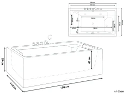 Banheira Autonoma De Hidromassagem Em Acrilico Branco 180 X 110 Cm Saona