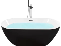 Banheira Autonoma De Hidromassagem Em Acrilico Preto Com Led 170 X 80 Cm Nevis