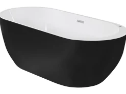 Banheira Autonoma De Hidromassagem Em Acrilico Preto Com Led 170 X 80 Cm Nevis