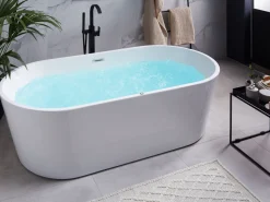 Banheira Autonoma De Hidromassagem Em Acrilico Branco Com Led 170 X 80 Cm Havana