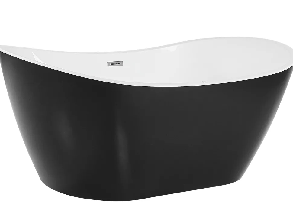 Banheira Autonoma De Hidromassagem Em Acrilico Preto Com Led 180 X 85 Cm Antigua