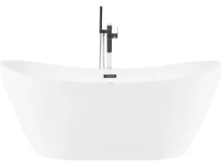 Banheira Autonoma De Hidromassagem Em Acrilico Branco Com Led 180 X 85 Cm Antigua