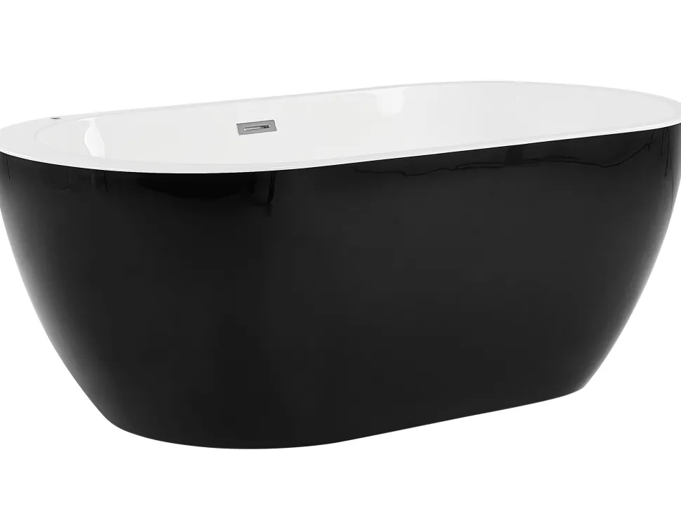 Banheira Autonoma De Hidromassagem Em Acrilico Preto Com Led 170 X 80 Cm Nevis Iii