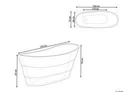 Banheira Autonoma Em Acrilico Branco 170 X 73 Cm Buenavista