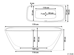 Banheira Autonoma Em Acrilico Branco 170 X 78 Cm Mingo
