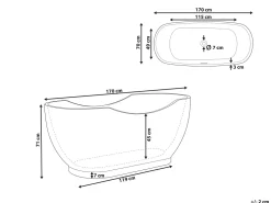 Banheira Autonoma Em Acrilico Branco 170 X 77 Cm Bayley