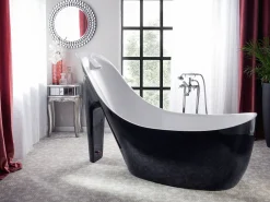 Banheira Autonoma Em Acrilico Preto E Branco 180 X 80 Cm Coco