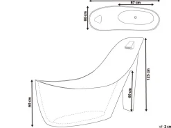 Banheira Autonoma Em Acrilico Preto E Branco 180 X 80 Cm Coco