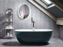 Banheira Autonoma Em Acrilico Azul Esverdeado 170 X 80 Cm Nevis