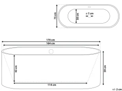 Banheira Autonoma Em Acrilico Branco 170 X 75 Cm Catalina