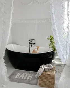 Banheira Autonoma Em Acrilico Preto 180 X 78 Cm Antigua