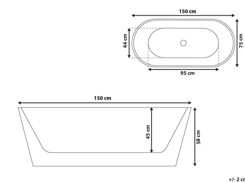 Banheira Autonoma Em Acrilico Branco 150 X 75 Cm Havana