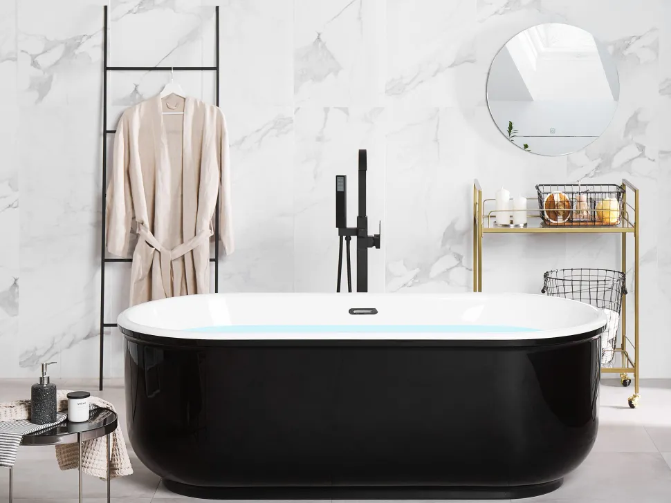 Banheira Autonoma Em Acrilico Preto 170 X 80 Cm Pinel