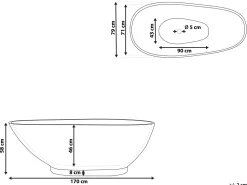 Banheira Autonoma Em Acrilico Azul Marinho Com Efeito De Marmore 170 X 80 Cm Rioja