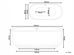Banheira Autonoma Em Acrilico Branco 170 X 80 Cm Pinel