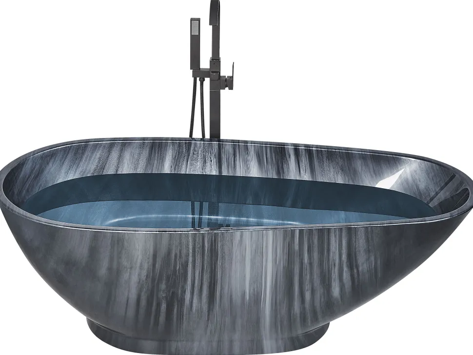 Banheira Autonoma Em Acrilico Preto Com Efeito De Marmore 170 X 80 Cm Rioja