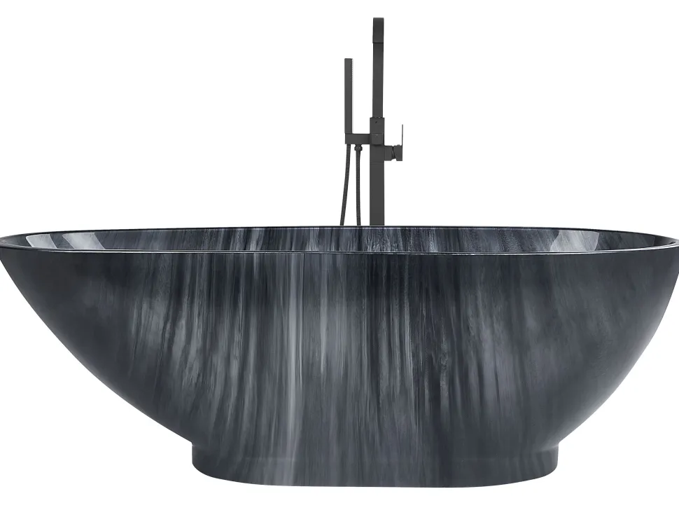 Banheira Autonoma Em Acrilico Preto Com Efeito De Marmore 170 X 80 Cm Rioja