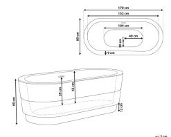 Banheira Autonoma Em Acrilico Branco Com Chuveiro 170 X 80 Cm Empresa