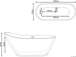 Banheira Autonoma Em Acrilico Branco 170 X 75 Cm Londrina