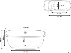 Banheira Autonoma Em Acrilico Azul Marinho 170 X 77 Cm Tesoro