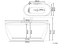 Banheira Autonoma Em Acrilico Branco 170 X 80 Cm Rotso