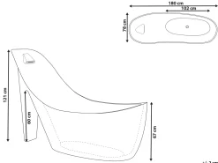 Banheira Autonoma Em Acrilico Vermelho E Branco 180 X 80 Cm Coco