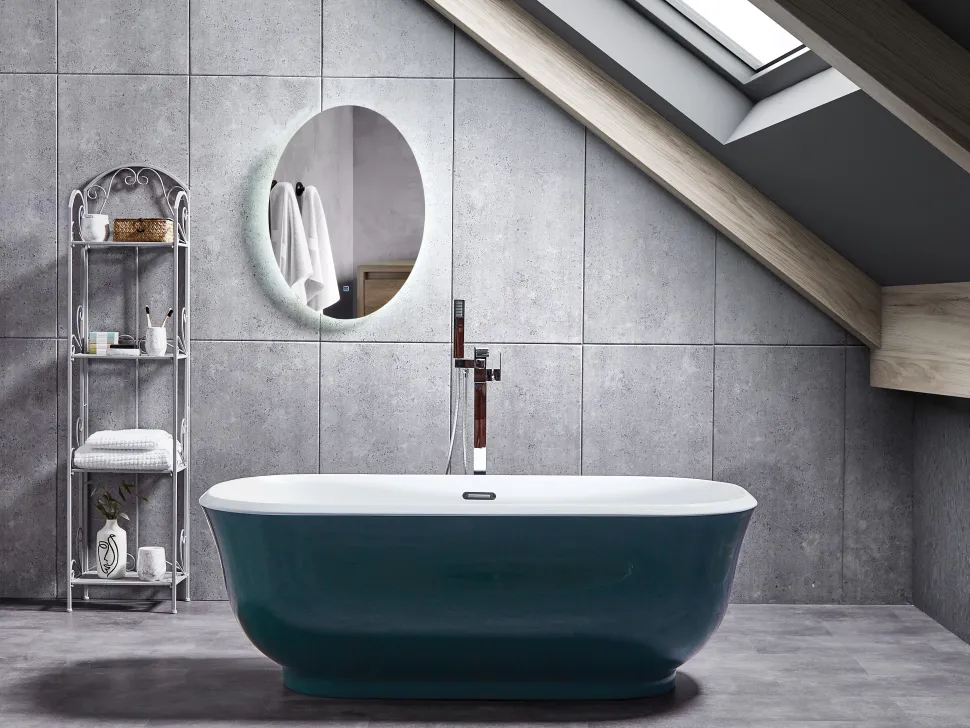 Banheira Autonoma Em Acrilico Azul Esverdeado 170 X 77 Cm Tesoro