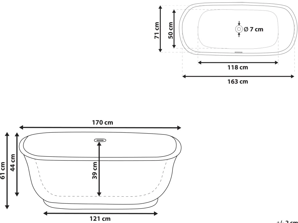 Banheira Autonoma Em Acrilico Azul Esverdeado 170 X 77 Cm Tesoro