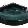 Banheira De Hidromassagem De Canto Em Acrilico Preto Com Led 190 X 135 Cm Marina